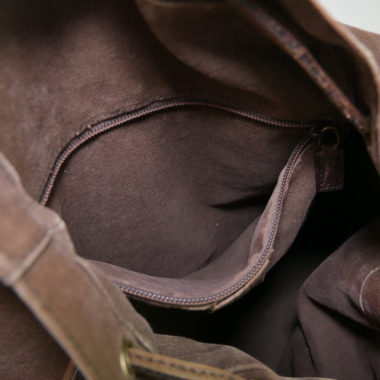Gucci Canvas & Leather Bucket Bag