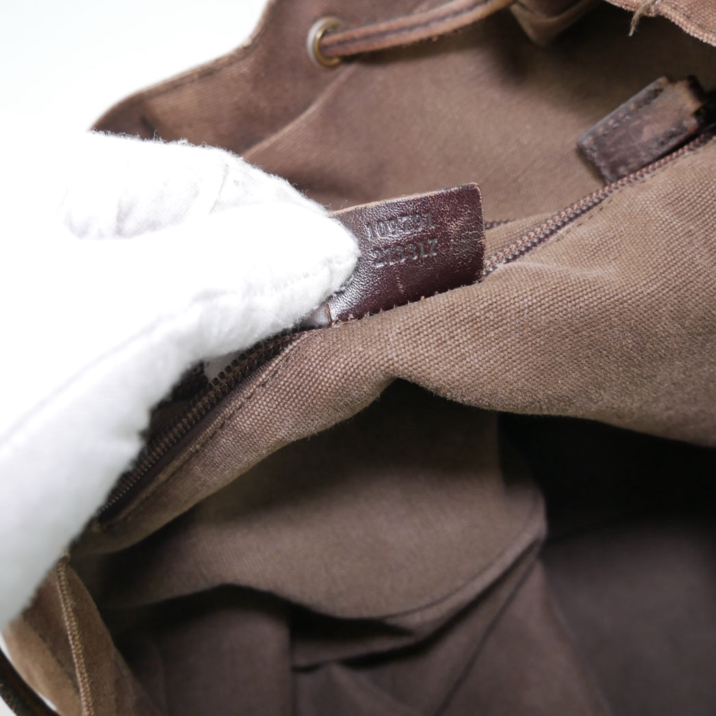 Gucci Canvas & Leather Bucket Bag