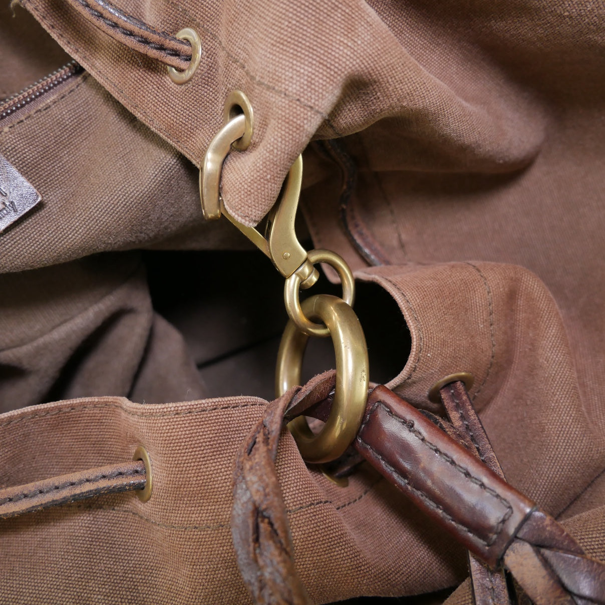 Gucci Canvas & Leather Bucket Bag