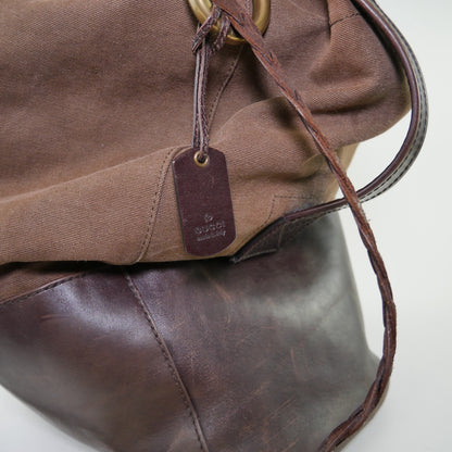 Gucci Canvas & Leather Bucket Bag