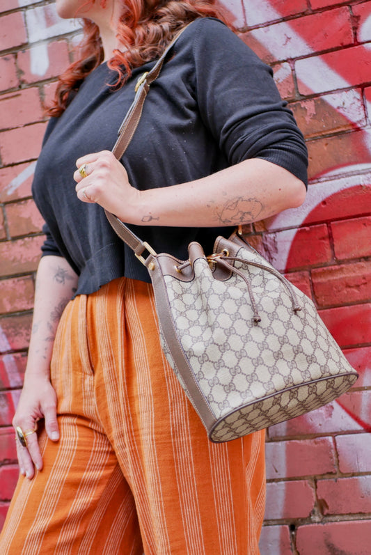 Gucci Supreme Canvas Vintage Bucket Bag