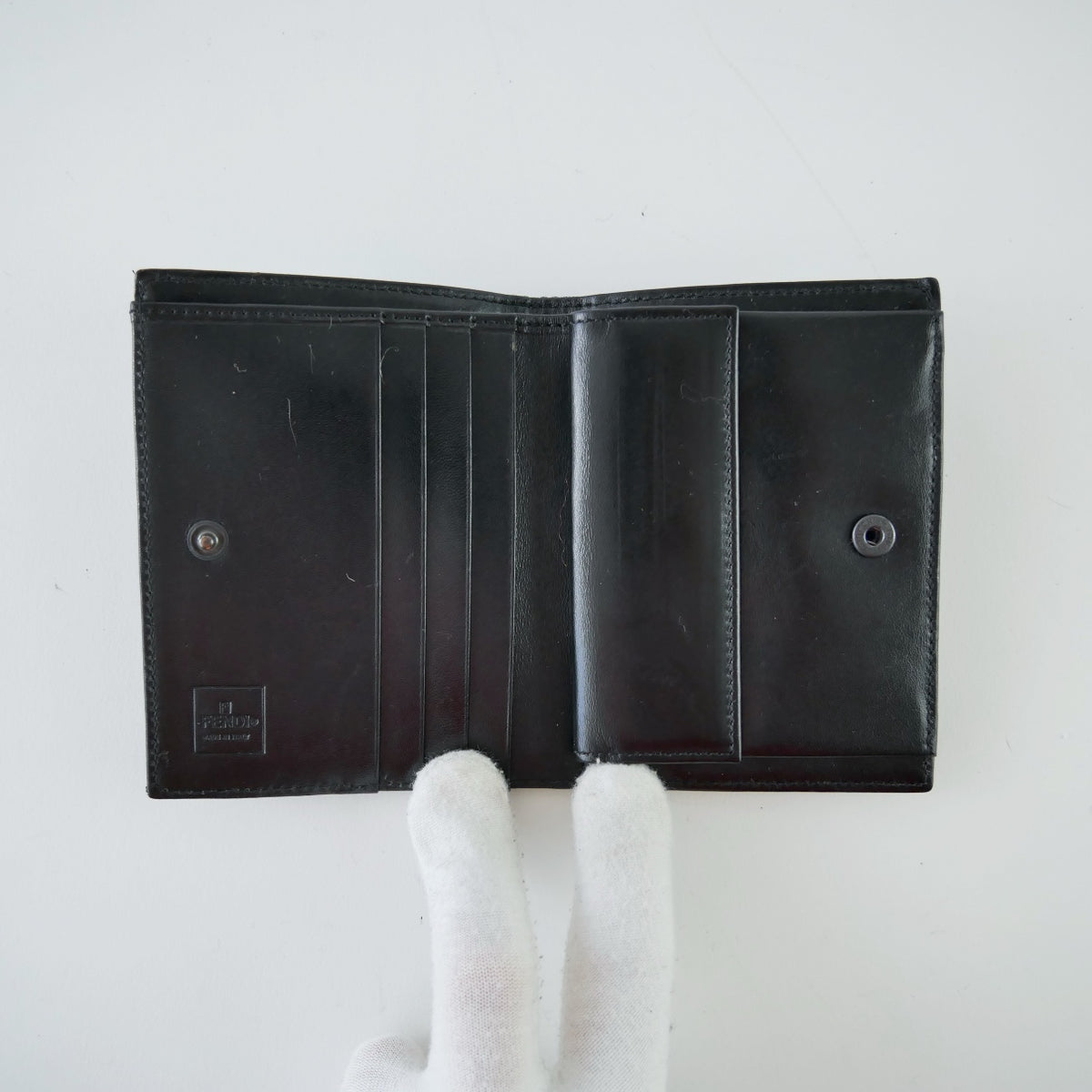 Fendi Canvas Micro Zucca Slim Wallet