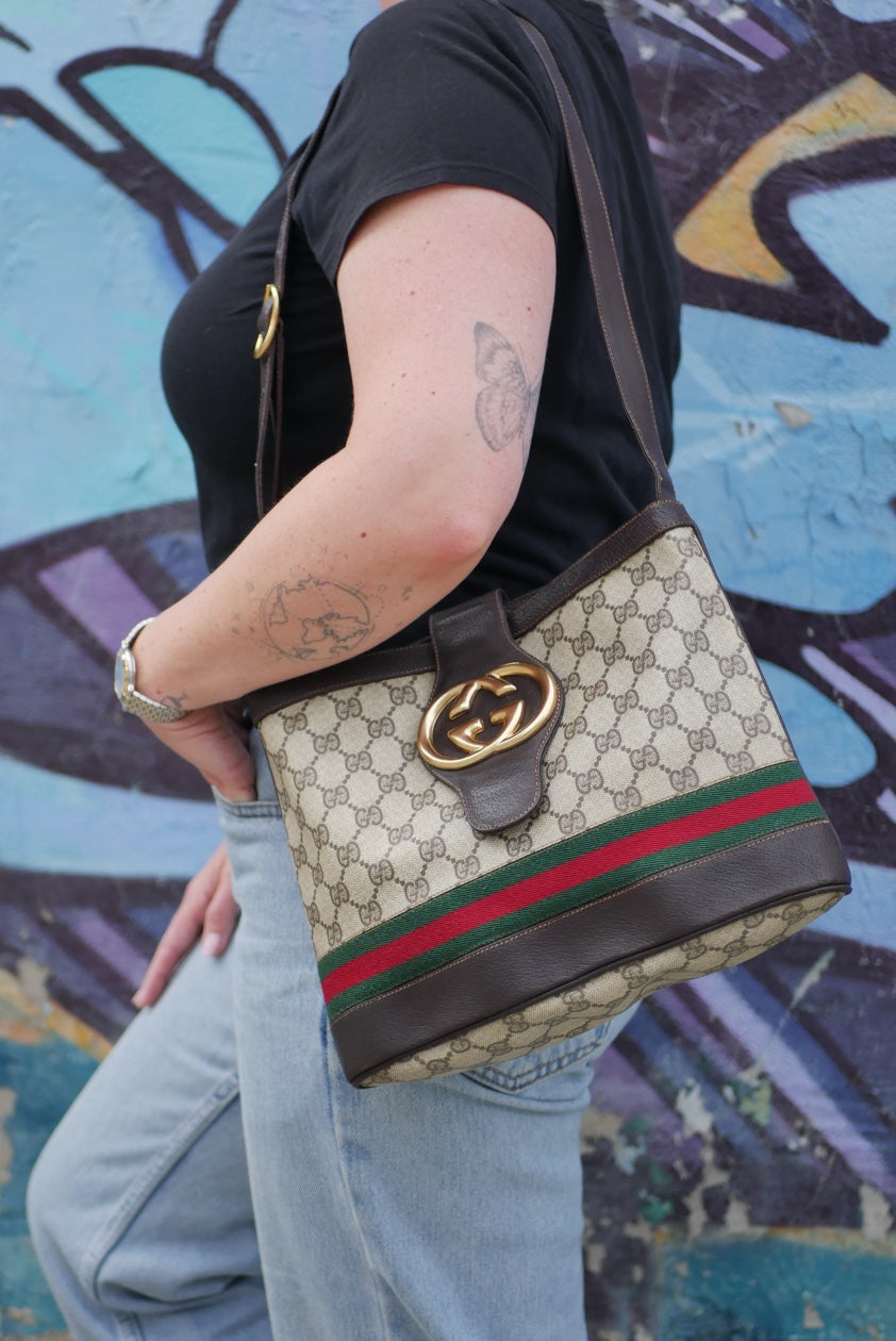Gucci Vintage Sherry Web Shoulder Bag
